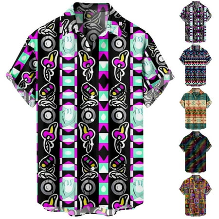 

Plus Size Crewneck Button Down Hawaiian Shirt Novelty Summer Bowling Shirts for Teen and Adult