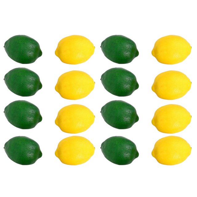16 Pack Artificial Fake Lemons Limes Fruit for Vase Filler Home Kitchen Party Decoration, Yellow and Green