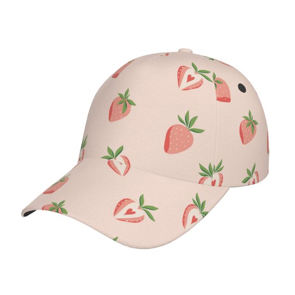 Naloa Original Classic Low Profile Hat Men Women Baseball Cap Dad Hat Adjustable Unconstructed Strawberries Print Cap