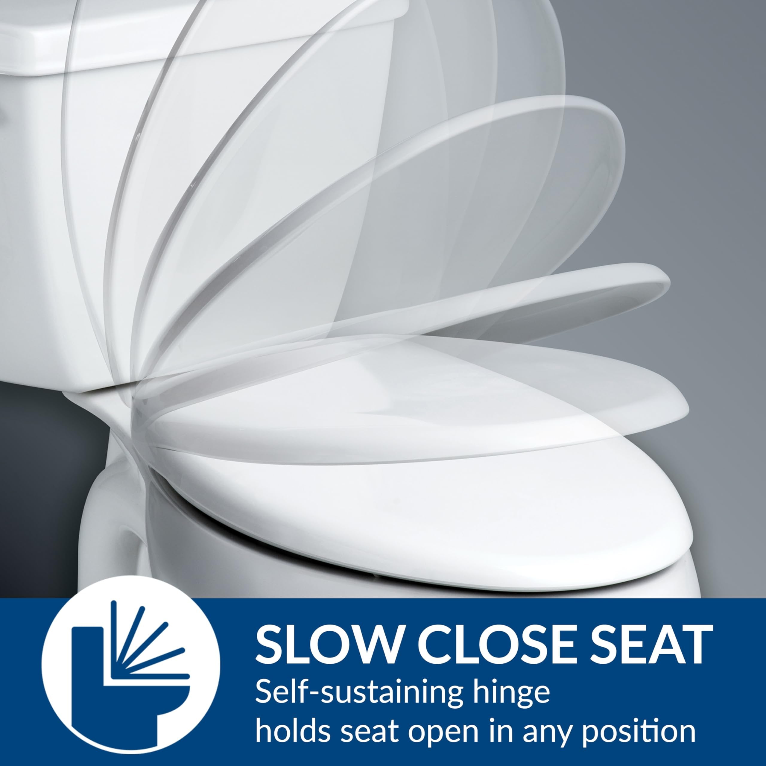 Open Box Bemis 2155SSCT000 Elongated Open Front Toilet Seat in White