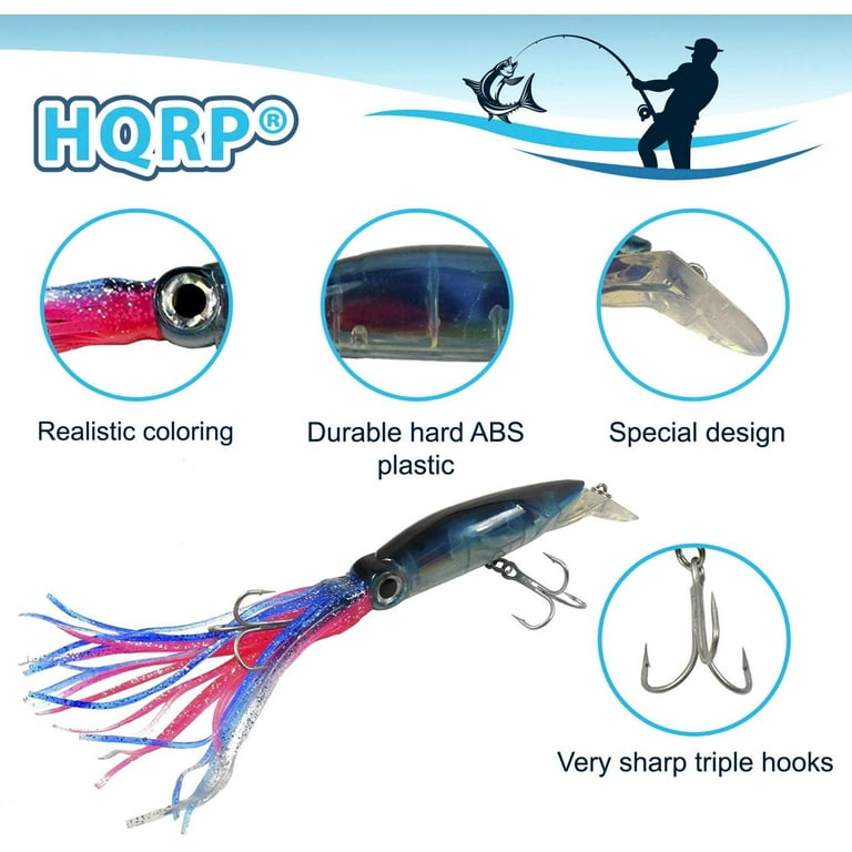 HQRP 5.5 Fishing Lure 1.5oz Salt-Water Fish Bait Squid Octopus