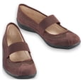 thumbnail image 2 of Collections Etc Comfortable Slip-On Mary Jane Shoes - Easy On/Off Design with The Stretchable Strap and Lightweight Flexible Rubber Sole, Chocolate, 7, 2 of 2