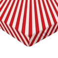 thumbnail image 2 of Ambesonne Candy Cane Fitted Sheet, Diagonal Red Lines, King Size, Red White, 2 of 3
