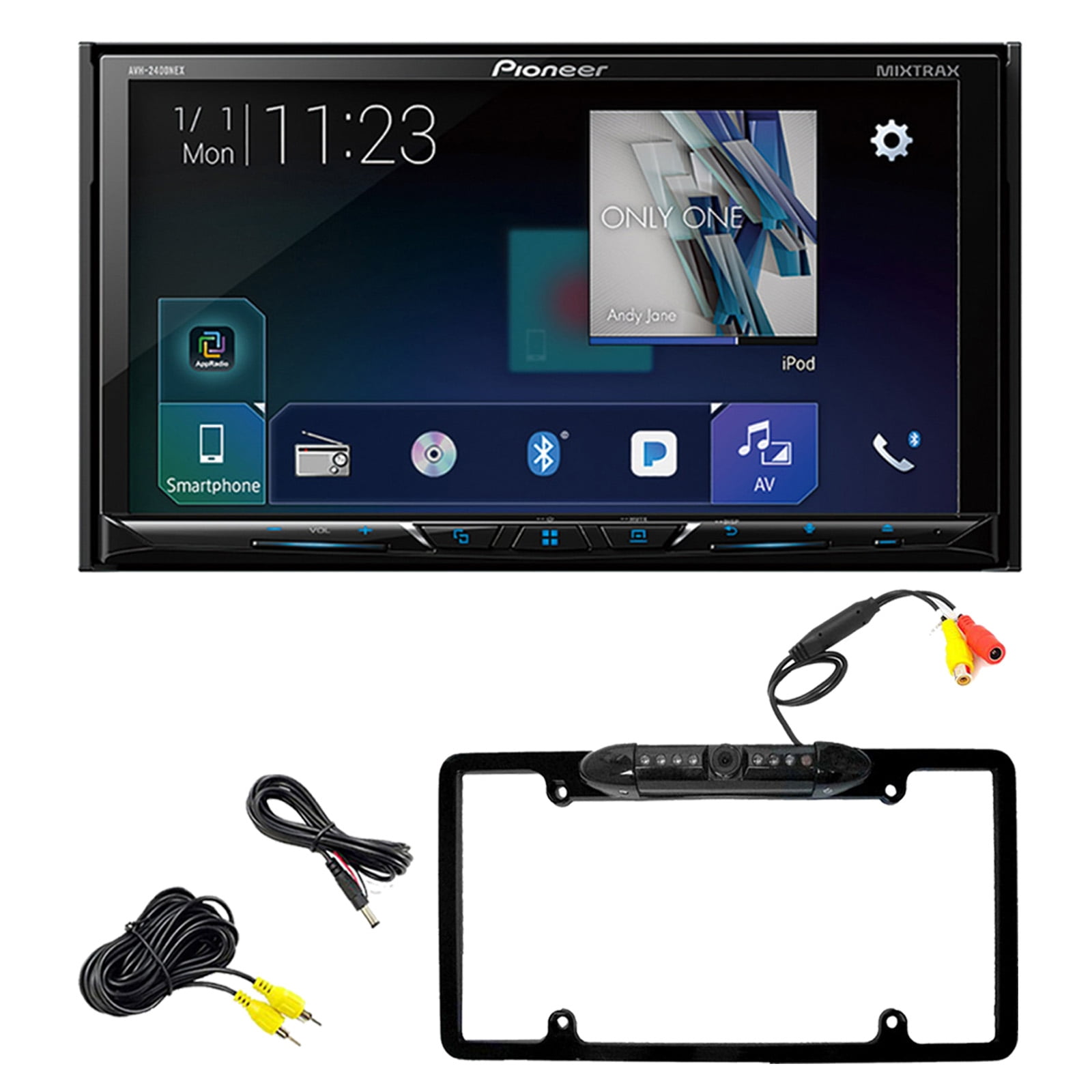 Pioneer AVH2400NEX Multimedia DoubleDin Bluetooth Receiver w/ 7" WVGA
