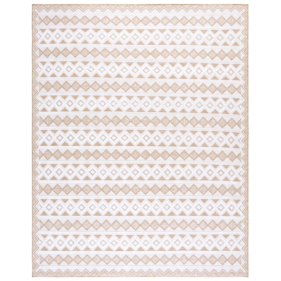 SAFAVIEH Cabana Ethan Geometric Indoor/Outdoor Area Rug, Natural/Ivory, 8' x 10'