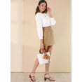 thumbnail image 4 of INSPIRE CHIC Blusa Floral Texturizado Cuello Redondo Lazo De Hombro Manga Larga Pu?os Ajustables Top De Primavera Para Mujer Blanco XL, 4 of 6