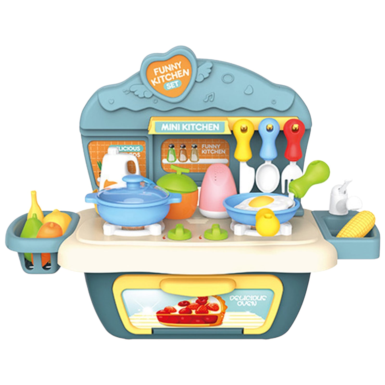 Play Kitchen Set for Kids Pretend Play House with Cooking Accessories -  Role Play Picnic Kitchen Playset Sturdy Durable | Learning Educational Toy  Cultivate Thinking for Girls Boys Toddlers 