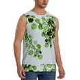 thumbnail image 2 of Balery Watercolor Green Leaves Men's Sleeveless Muscle Shirts Workout Tank Top, Moisture Wicking, Odor Protection-3X-Large, 2 of 8