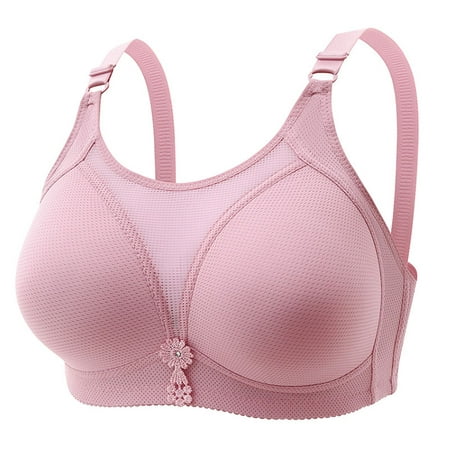 

YYDGH Women s Plus Size Wireless Bra Clearance Comfort Full-Coverage T-Shirt Bra Pink L