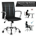 thumbnail image 5 of Giantex Ribbed Office Chair, Swivel Executive Task Managerial Chair w/Height Adjustable, Rocking Backrest, Lumbar Support, 2, 5 of 8