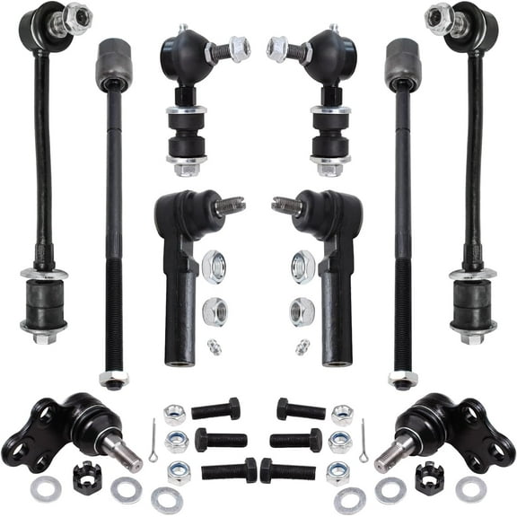 Detroit Axle - Front Suspension Kit for 1993-2002 Mercury Villager Nissan Quest, 2 Lower Ball Joints 4 Inner Outer Tie Rods 4 Front Rear Sway Bars 1994 1995 1996 1997 1998 1999 2000 2001 Replacement