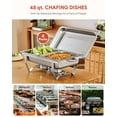 thumbnail image 2 of Wilprep Chafing Dish Buffet Set 6 Pack 8qt Stainless Steel Food Warmers 1/2 Food Pans, 2 of 9