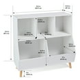 thumbnail image 4 of Badger Basket Children's 5-Bin  Wood Toy Storage Organizer and Bookshelf with feet 7.4 Cu ft. - White, 4 of 8