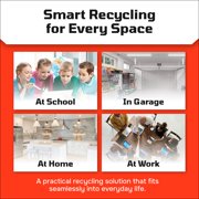 Sturdy Essentials Multi Recycling System with Three 6 Gallon Stackable Bins, 3 Pack, Blue/Grey/Green