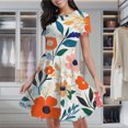 thumbnail image 2 of Vibrant Floral Summer Textile Design Women's Classic Swing Skater Dress Casual Work Party Cocktail Dresses, 2 of 6