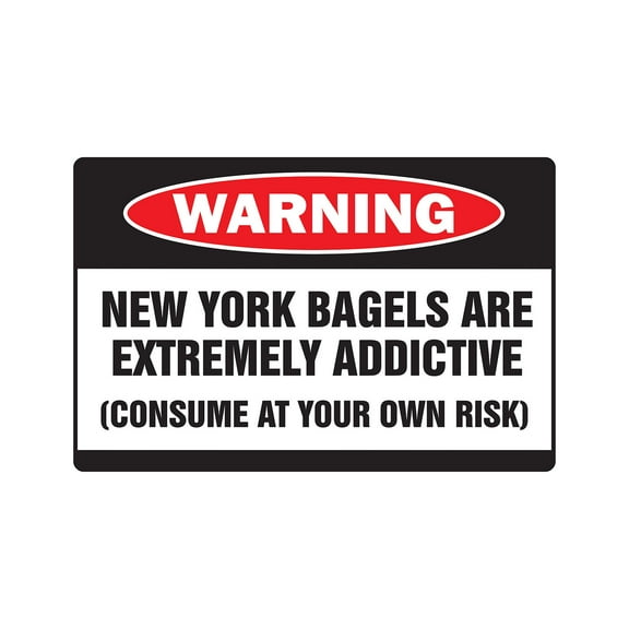 NEW YORK BAGELS Warning Decal shop restaurant deli fresh hot bakery