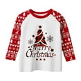 thumbnail image 4 of gcong Christmas Shirts for Girls Xmas Tree Print Raglan Long Sleeve Loose Shirts Crew Neck Tops Baggy Snowflake Blouse Size 3-12 Years, 4 of 5