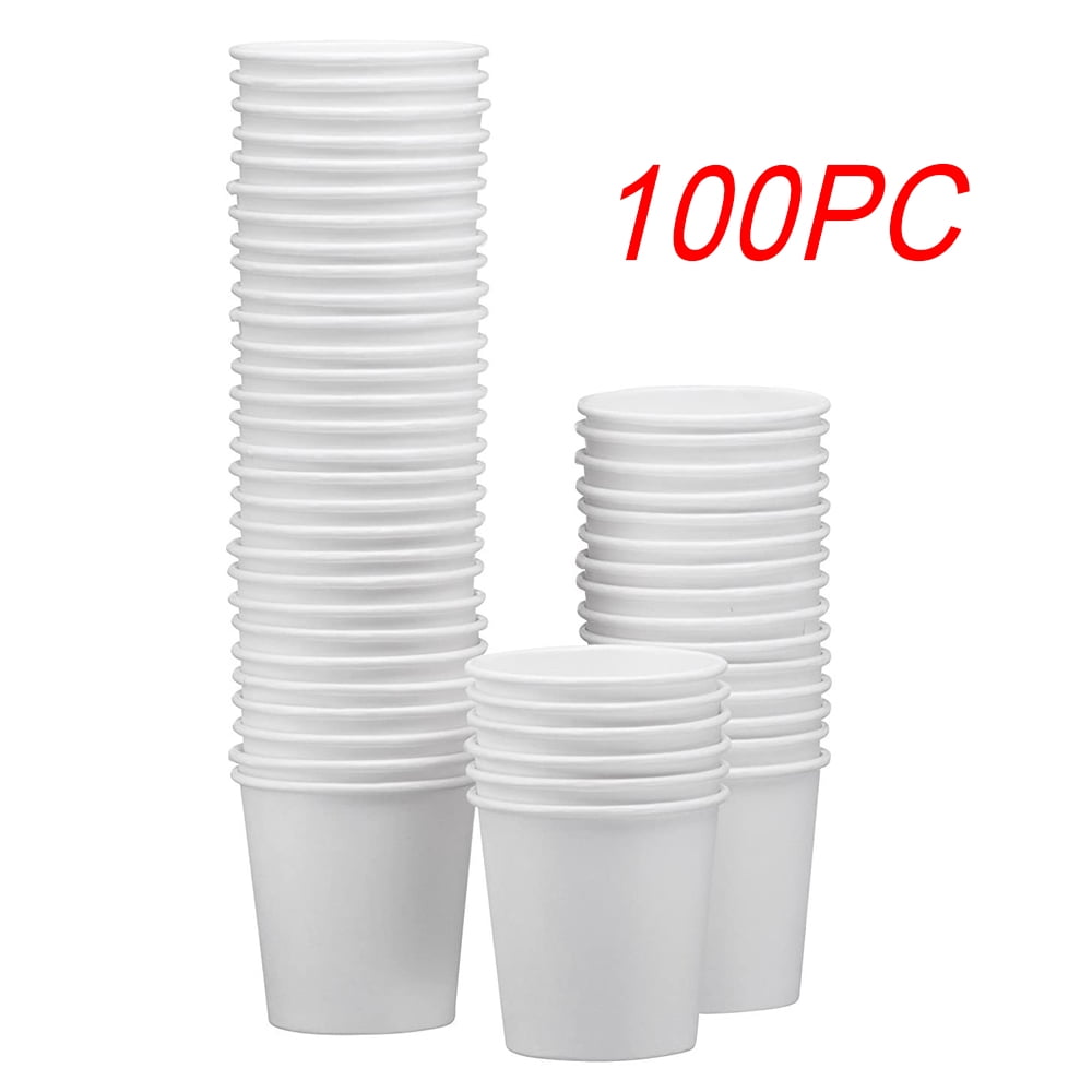 100 x 7oz  Disposable White Paper Cups 207ml Water Dispenser Cooler Cup 