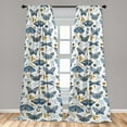 thumbnail image 4 of Ambesonne Springtime Curtains, Moth Vintage Cottagecore, Pair of 28"x84", Off White Sea Blue Camel, 4 of 5