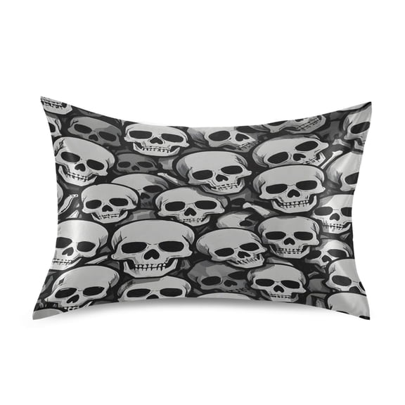 Ryvnso Satin Pillowcase Skulls Pillow Cases Standard Size 26x20in