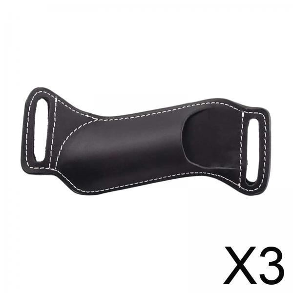 3x Funda De Cuchillo Plegable Estuche De Herramientas Cuero De PU Para Viaje Fiesta Favor Aniversario Negro