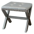 thumbnail image 6 of 20" Chic Silver Polyester Vanity Stool with Nailhead Trim, Set of 2, 6 of 7