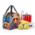 thumbnail image 5 of Honeii Color Splash Fox Portrait Print Lunch Bag Women, Lunch Box Lunch Bag for Women Adult Men, Small Leakproof Cute Lunch Tote Large Capacity Reusable, 5 of 8