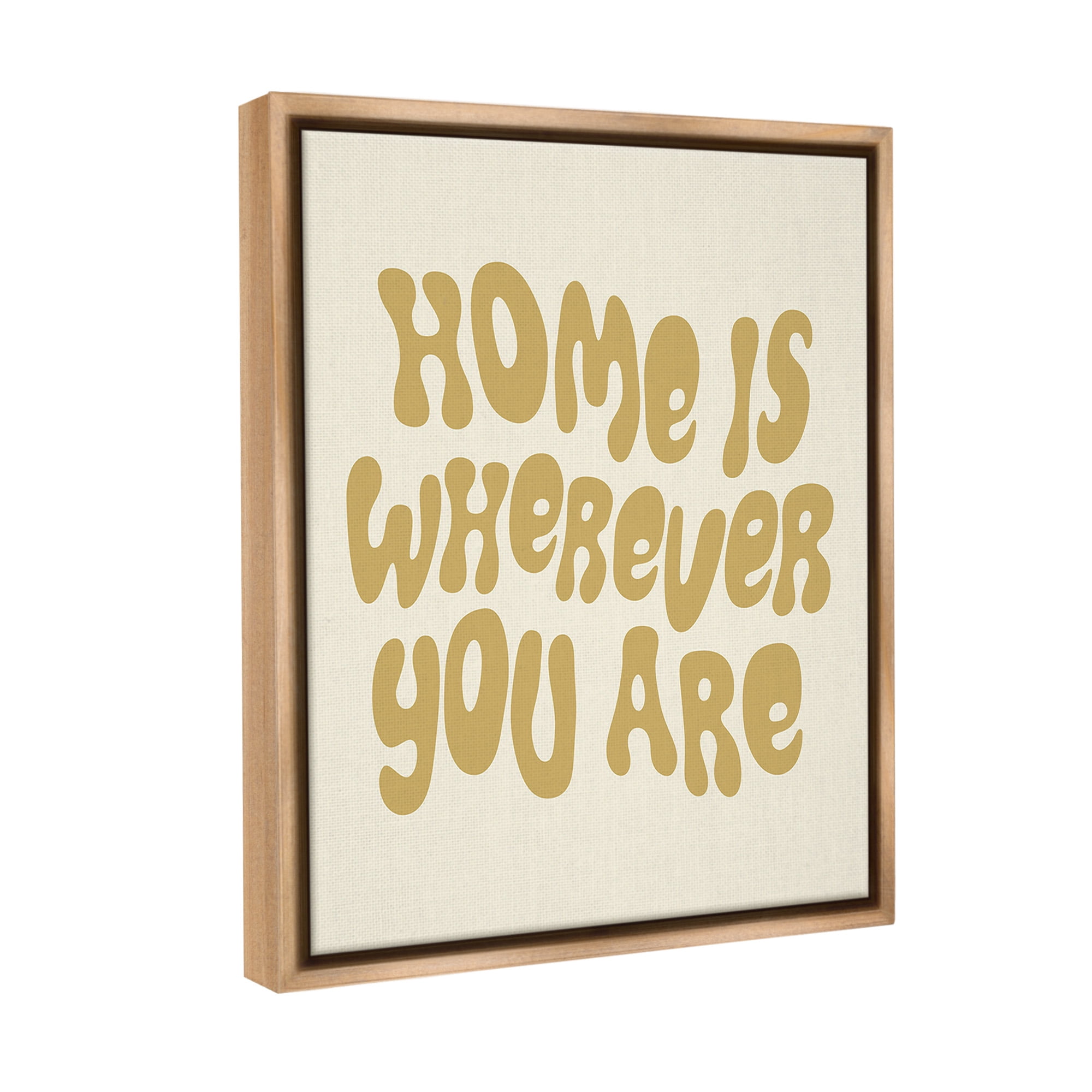 Stupell Industries Groovy Wherever You Are Typography Painting Brown Floater Framed Canvas Art Print Wall Art, 25 x 31