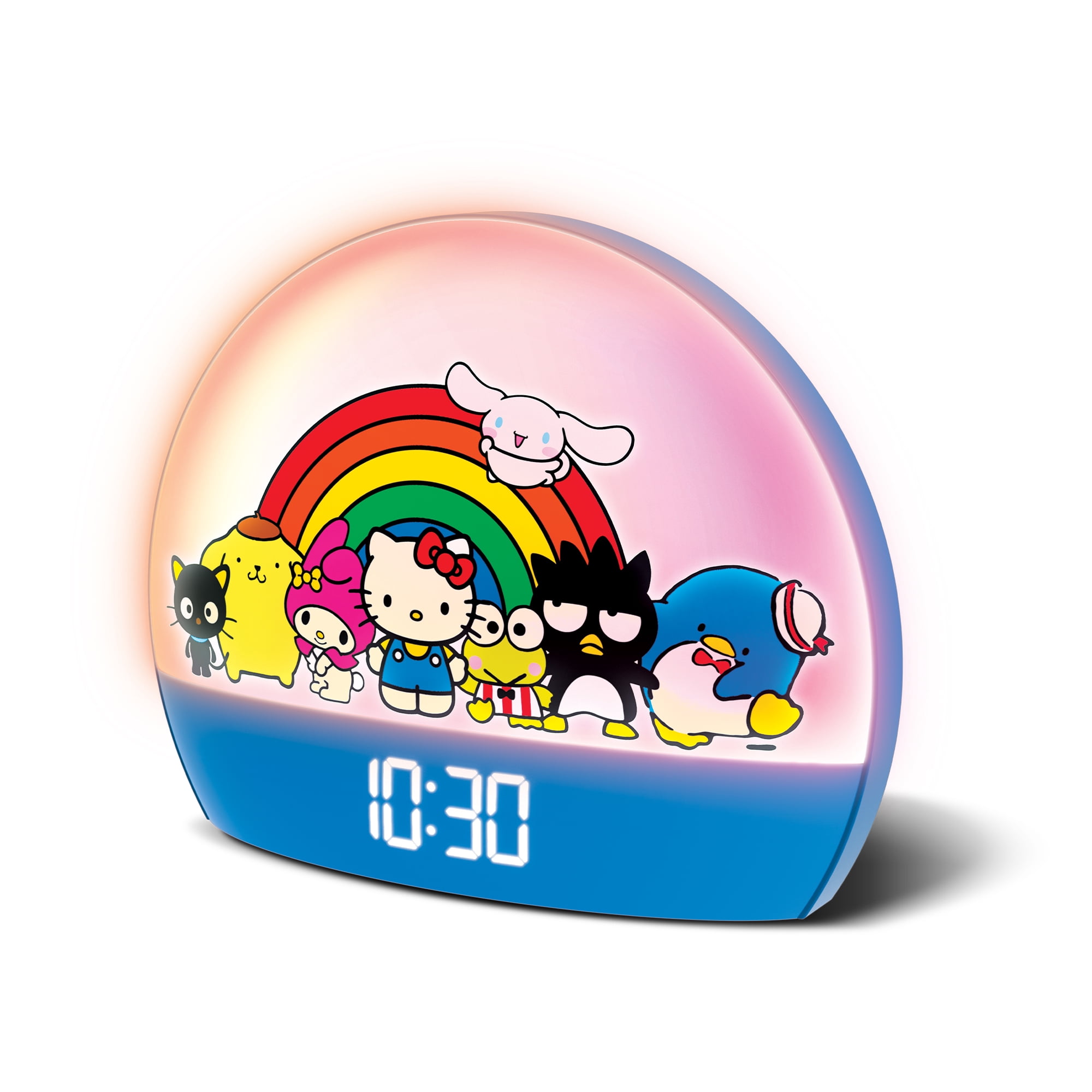 Hello Kitty and Friends Sunrise Alarm Clock - Multicolor Lights, USB Charging, LED Display, and Snooze Function
