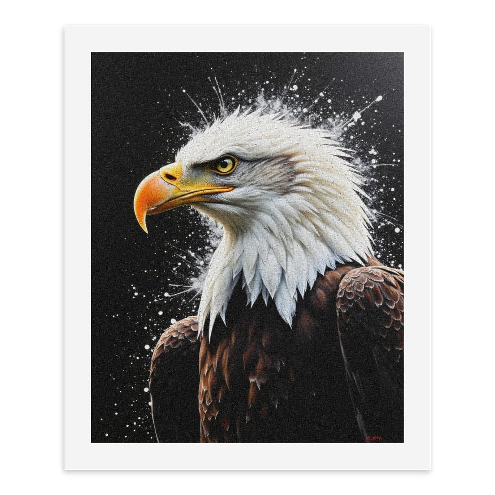 Paint By Numbers Kit for Adults Beginner - DIY Majestic Bird White Feathers Art Canvas Painting Kits for Adults, Frameless Paint By Number for Adults for Home Wall Decor 16x20 Inch