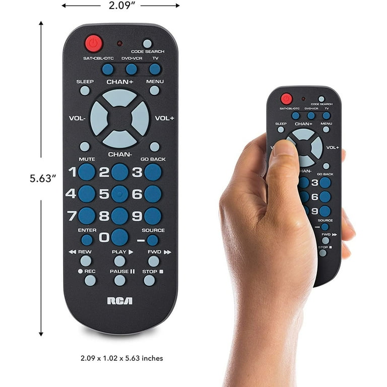 RCA 3Device Universal Black Remote Control Barton
