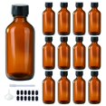 thumbnail image 1 of Botella de vidrio BPFY Amber Boston de 60 ml con tapón, paquete de 12 unidades y accesorios, 1 of 7