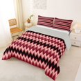 thumbnail image 2 of Homewish Red Black Boho Stripes Queen Comforter Set,Minimalist Tribal Geometric Comforter Sets Queen,Light Gray Reversible,3 Pieces,1 Comforter and 2 Pillowcases, 2 of 7