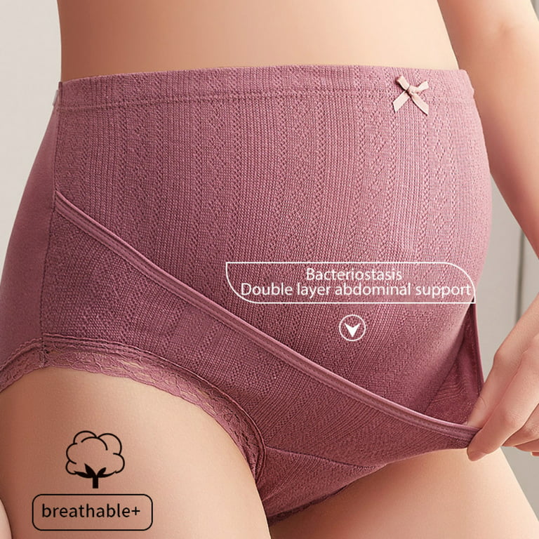 Spdoo Women's Cotton Over/Under the Bump Maternity Panties Pregnancy  Underwear 3 Pack 