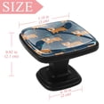 thumbnail image 3 of 4 Pcs Square Cabinet Handle Cupboard Knob Drawer Pulls Handle Tiger Blue Drawer Knobs with Screws Furniture Decoration, 3 of 5