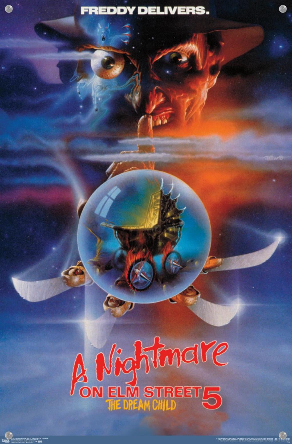 A Nightmare on Elm Street 5: The Dream Child - One Sheet Wall Poster with Pushpins, 14.725" x 22.375"