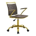 thumbnail image 1 of Modway Fuse Metal Adjustable Office Chair, Faux Leather and Gold, Webbed Back, Brown, 1 of 4