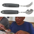 thumbnail image 4 of Hemobllo 2-Piece Adaptive Utensil Set for Seniors with Ergonomic Comfortable Grip and Stainless Steel Handles, 4 of 8