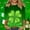 Mint Green#37, variant on 3/4 Length Sleeve Womens Tops Oversized Crewneck St Patricks Day Shamrocks Graphic Print T Shirt Womens Casual Plus Size Round Neck Loose Irish Festivities Three Quarter Sleeve Shirt