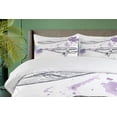 thumbnail image 4 of Ambesonne Whale Duvet Cover Sets, Grunge Mammals Murky Art, 2-Queen, Lavender Grey Blue, 4 of 7