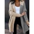 thumbnail image 3 of Cárdigan Astylish para mujer, casual, con capucha, bloques de color, pergamino, 3 of 5
