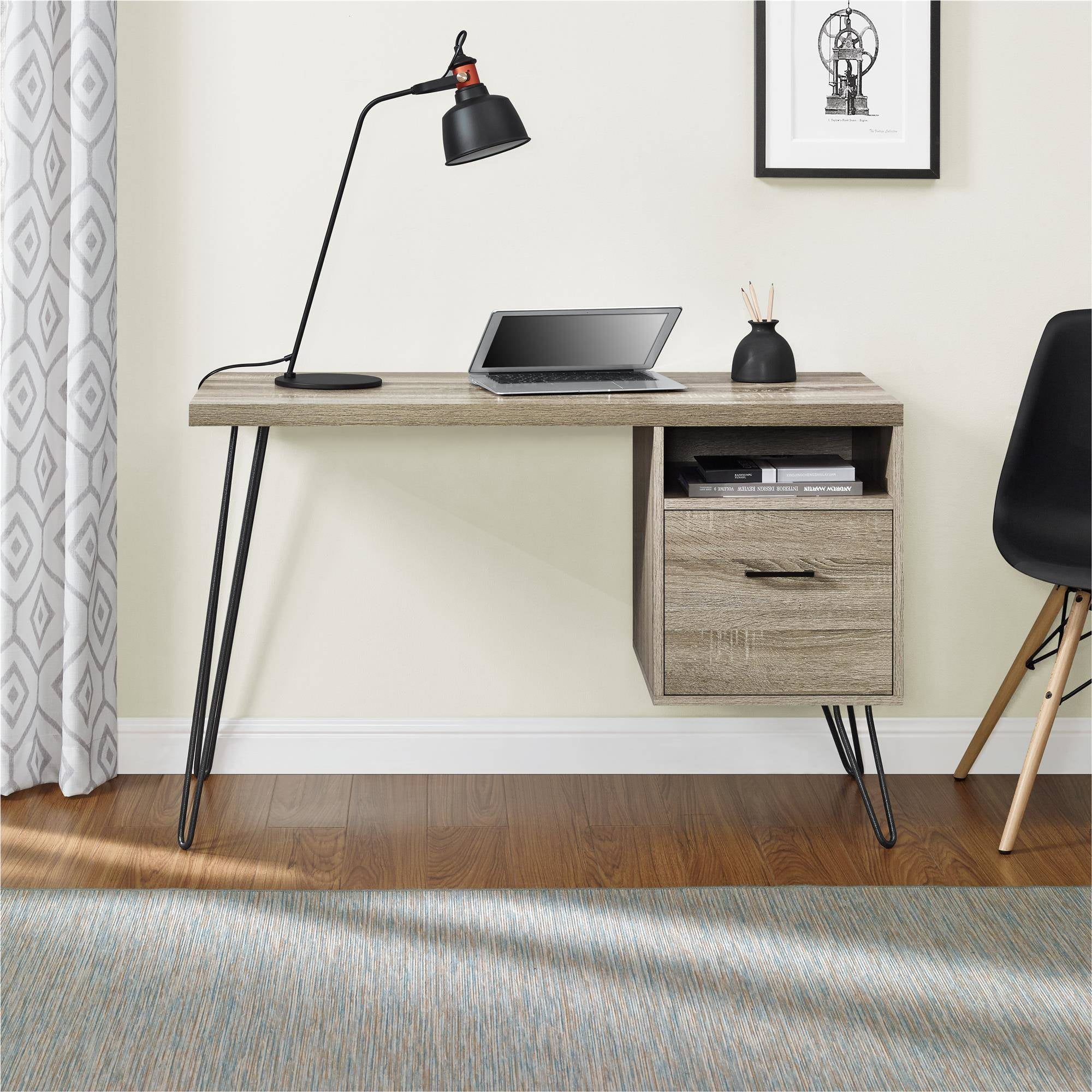 Altra Landon Desk Sonoma Oak Gunmetal Gray Walmart Com