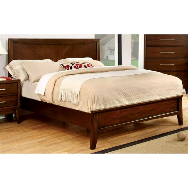 Furniture Of America Bryant Wood Full Panel Bed In Brown Cherry Com America Bryant Wood Full Panel Bed, Cherry Veneer Bedroom Furniture