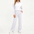 thumbnail image 5 of Mifsaly Plus Size Womens Sweatsuits 2 Piece Set V Neck Sweatshirts and Wide Leg Pants Fall Winter Going Out Athletic Gym Lounge Matching Outfits, 5 of 7