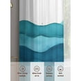 thumbnail image 6 of Abstract Waves Sheer Curtains 63 Inches Long 2 Panels Summer Navy Blue Wave Gradient Nature Light Filtering Semi Sheer Window Curtains Drapes for Bedroom Living Room 52"x63", 6 of 7