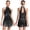 Black, variant on iiniim Womens Tassel Latin Dance Sleeveless Fringe Samba Cha-Cha Leotard Bodysuit for Stage Competition Navy Blue L