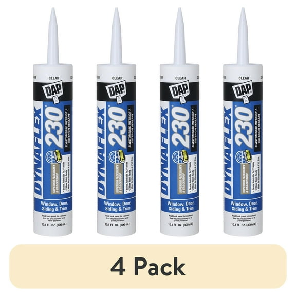 (4 pack) DAP Dynaflex 230 10.1 oz Clear Premium Sealant Caulk