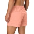 thumbnail image 7 of YgkuHd Men's Cotton Linen Shorts Summer Casual Drawstring Elastic Waist Multi-Pocket Solid Color Beach Vacation Shorts,03-Pink_M, 7 of 7