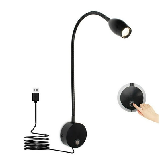 LED Wall Reading Light Touch Switch Dimmable Gooseneck In USB Lighting For Bed Headboard Bedside DC5V Boat Reading Lamp ,Picture Lights for Wall