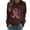 Brown, variant on WREESH Women's Fall Crewneck Sweatshirt Pink Ribbon Graphic Crewneck Pullover Tops Black